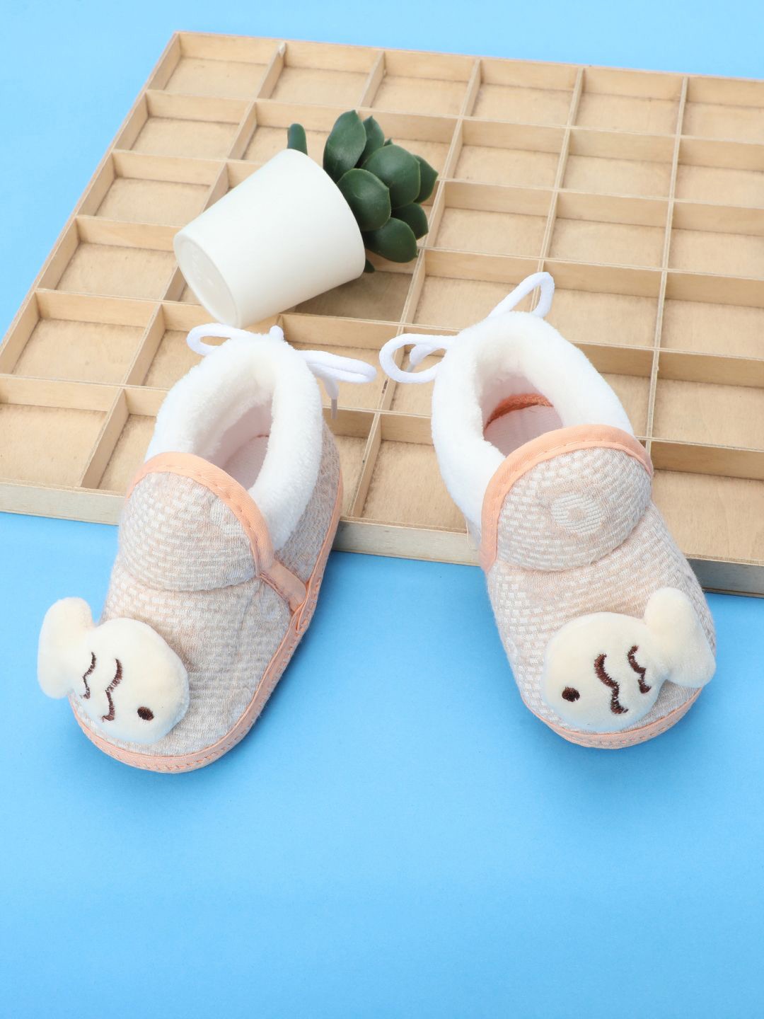 

Baby Moo Kids Cotton Booties, Beige