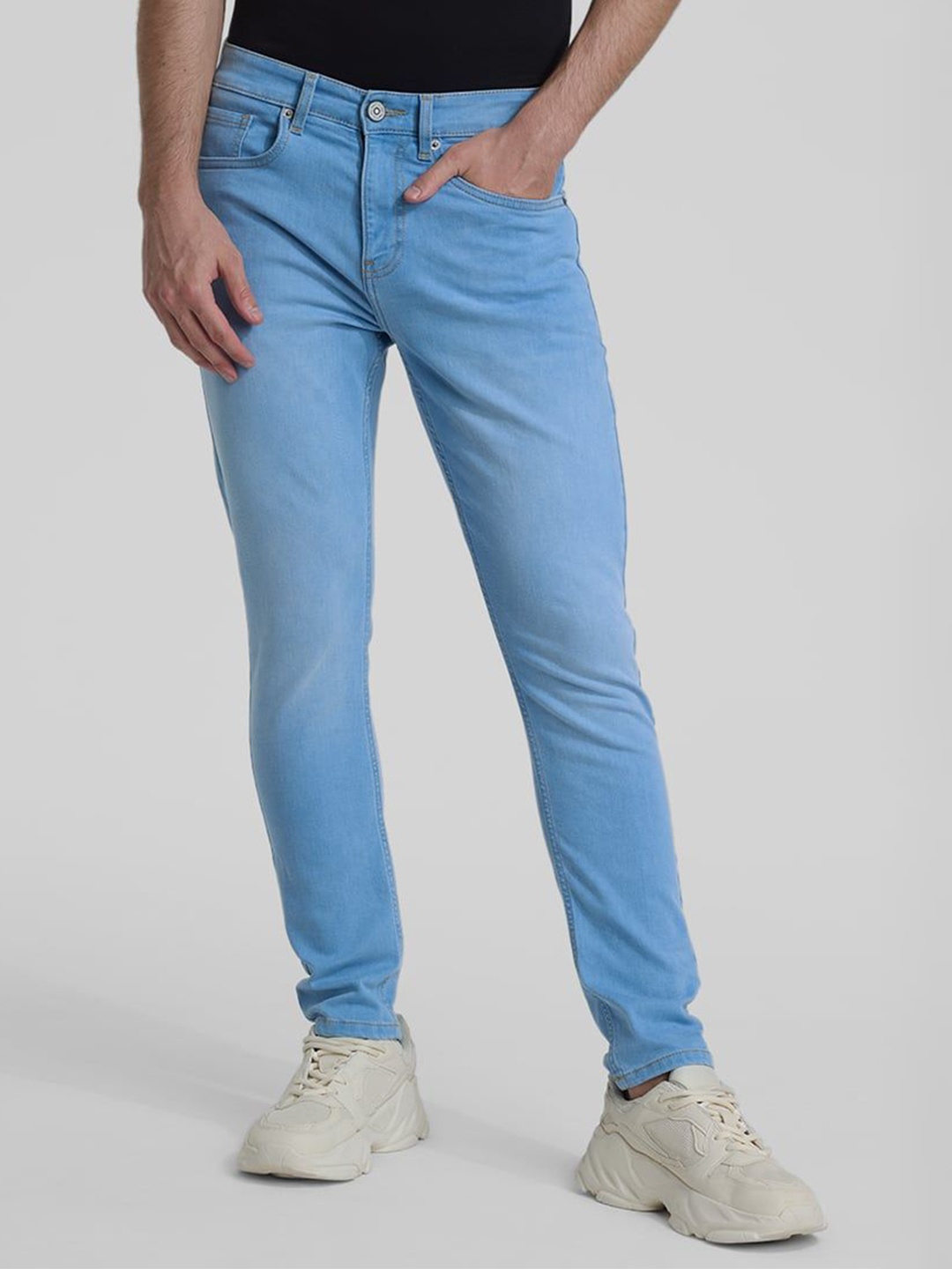 

Snitch Men Cotton Mid-Rise Slim Fit Stretchable Jeans, Blue