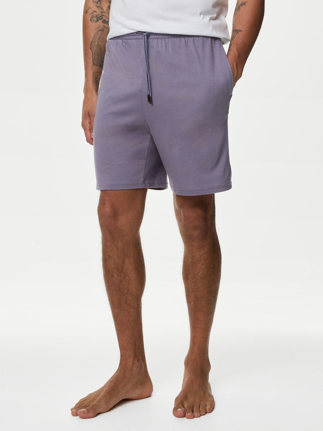 

Marks & Spencer Men Lounge Shorts, Purple