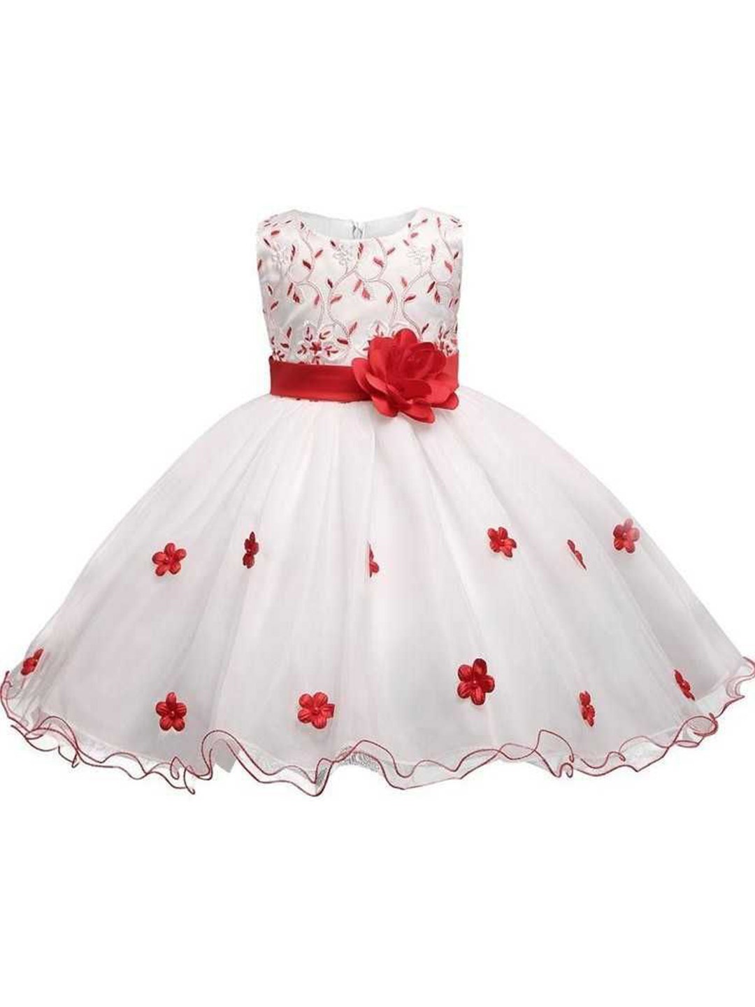 

Wish little Girl Net A-Line Dress, Red