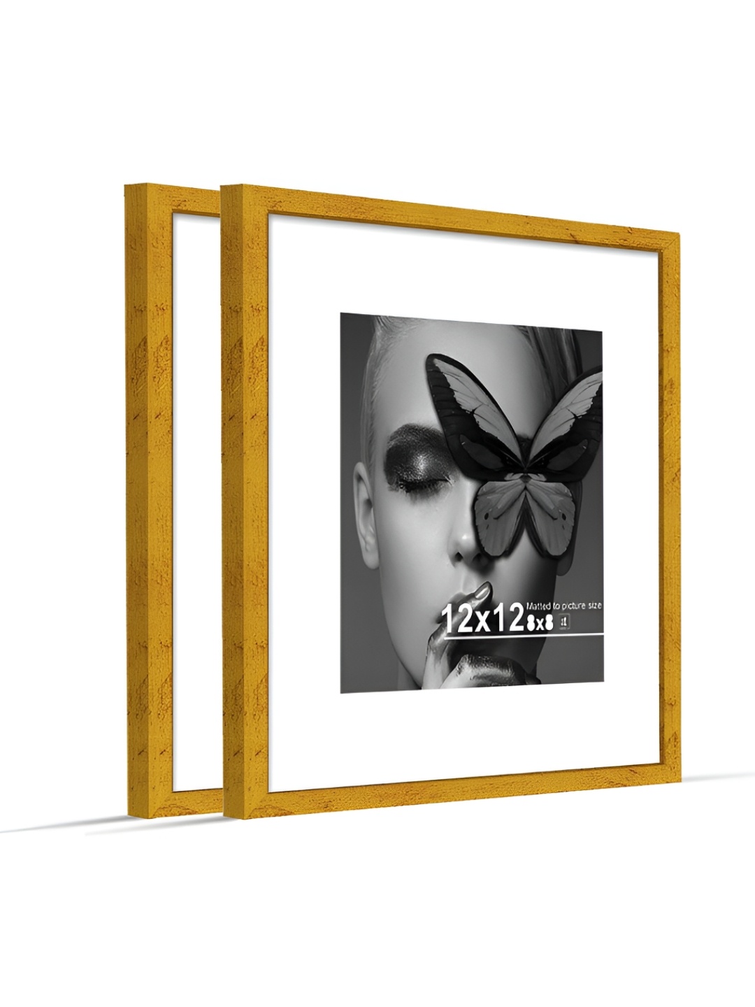 

Art Street Gold-Toned Set of 2 Wood Wall Photo Frames for Certificate & Home Decor