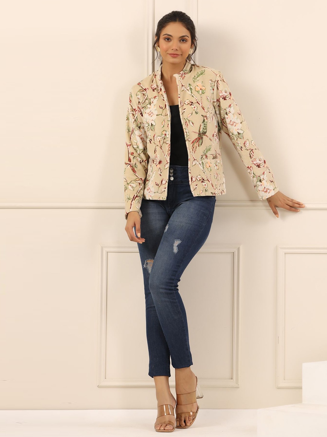 

SANSKRUTIHOMES Women Open Front Jacket, Off white