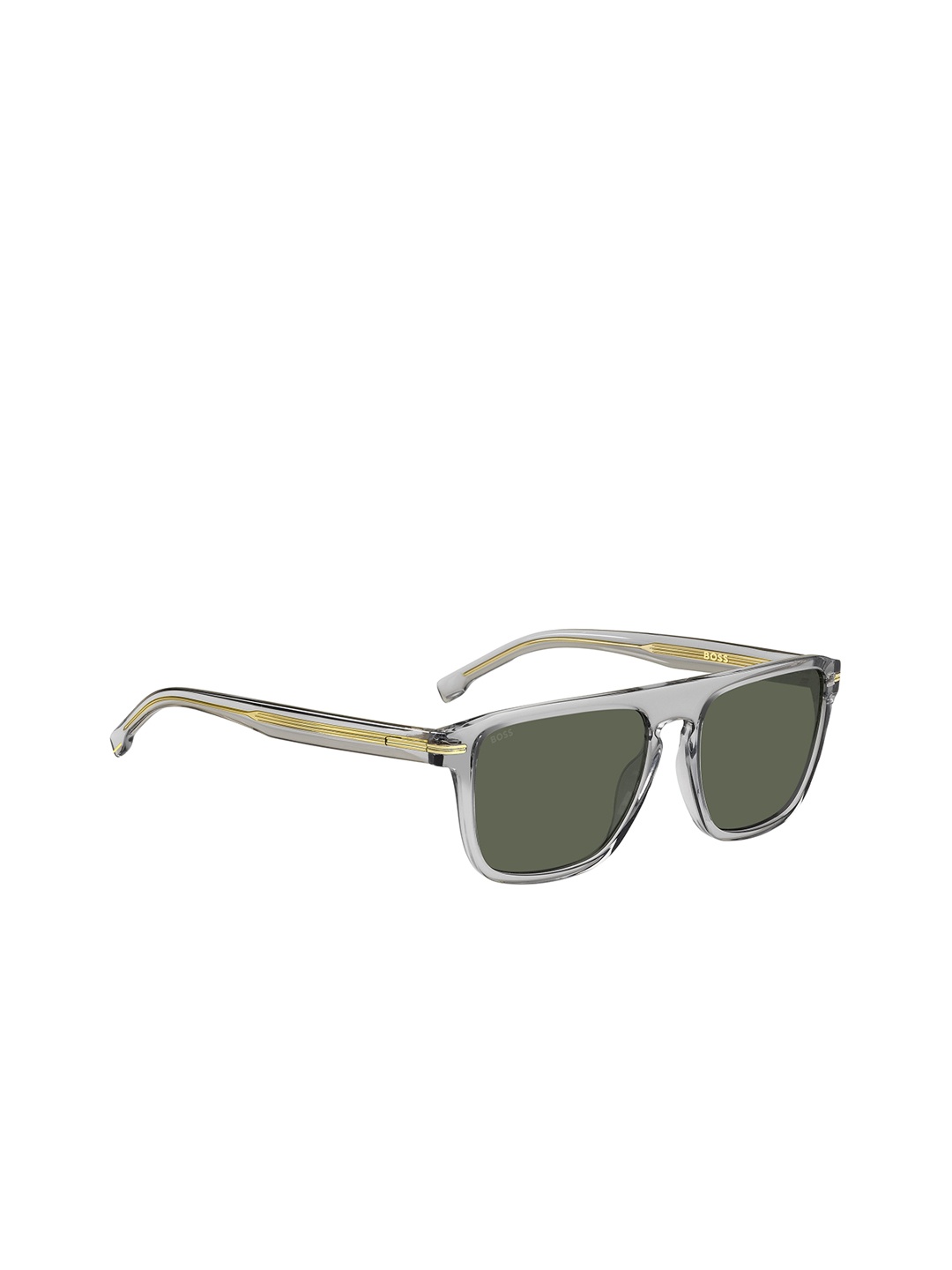 

HUGO Men Square Sunglasses with UV Protected Lens-206469KB756QT, Grey