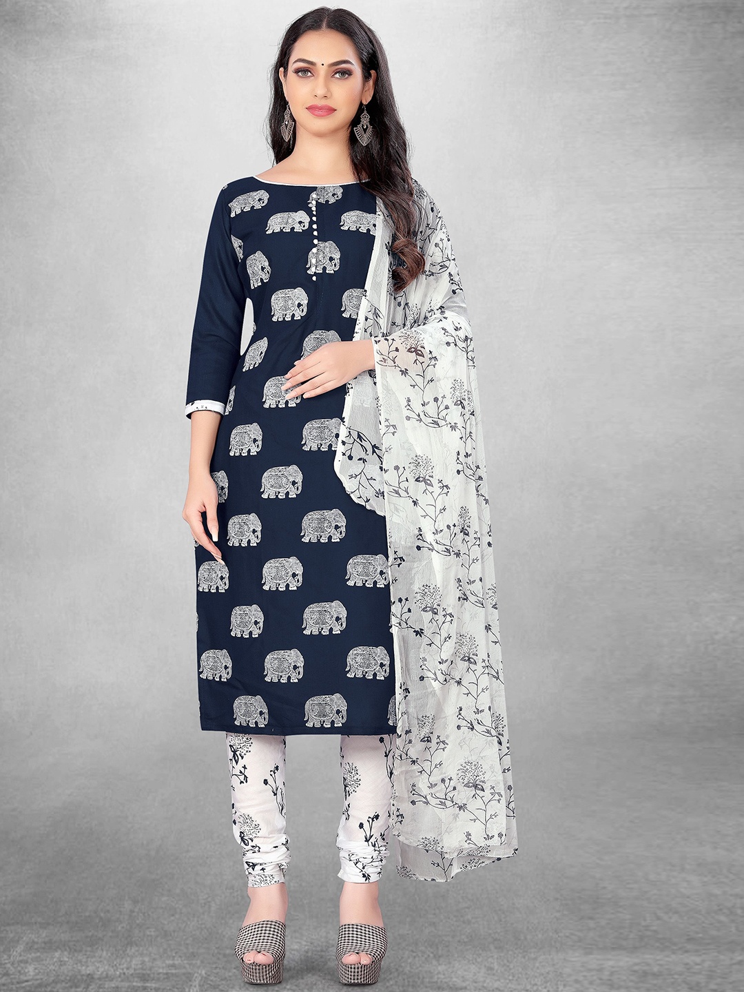 

Maroosh Ethnic Motifs Embroidered Unstitched Dress Material, Blue