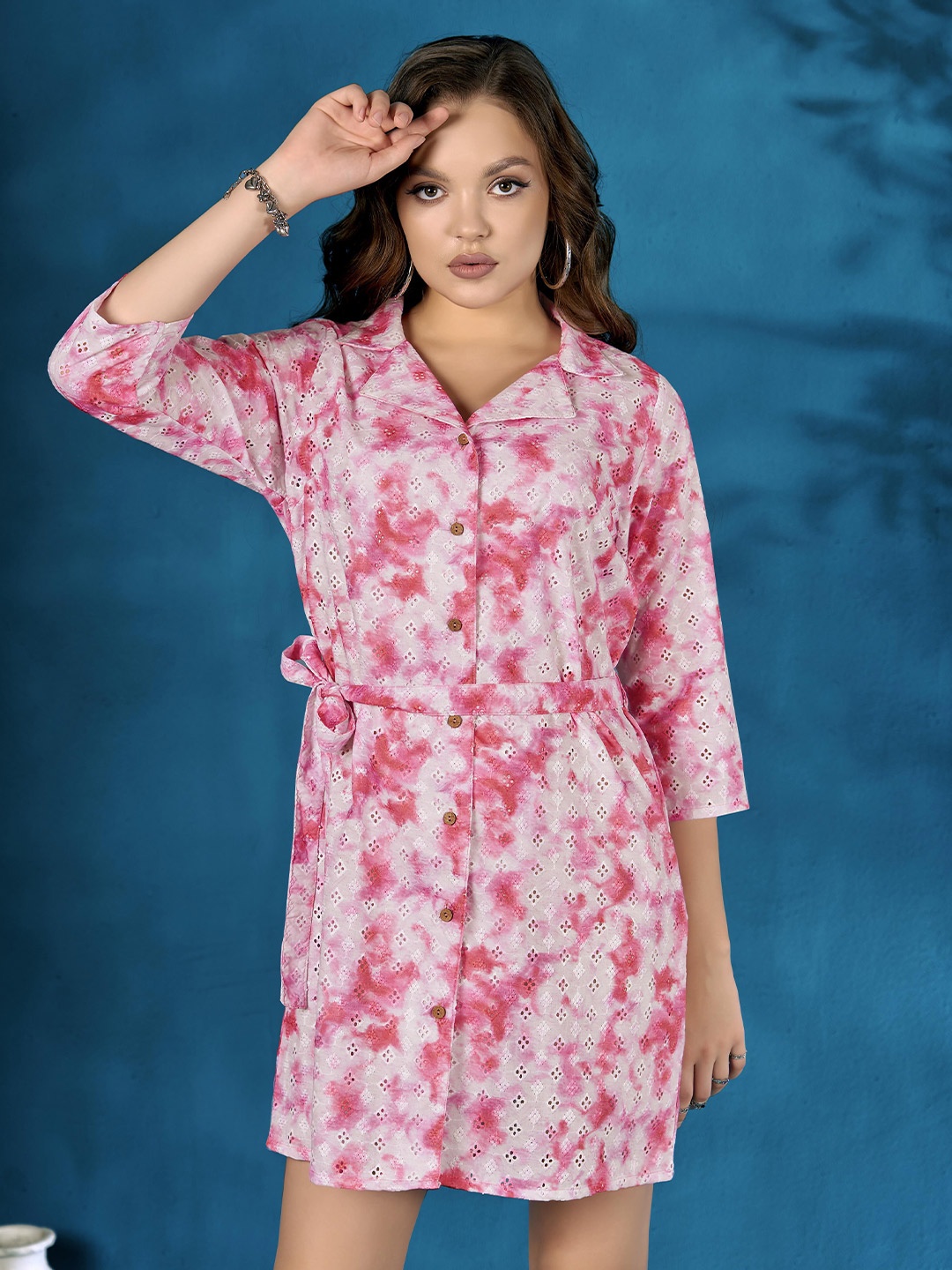 

Anouk Floral Printed Shirt Dress, Pink