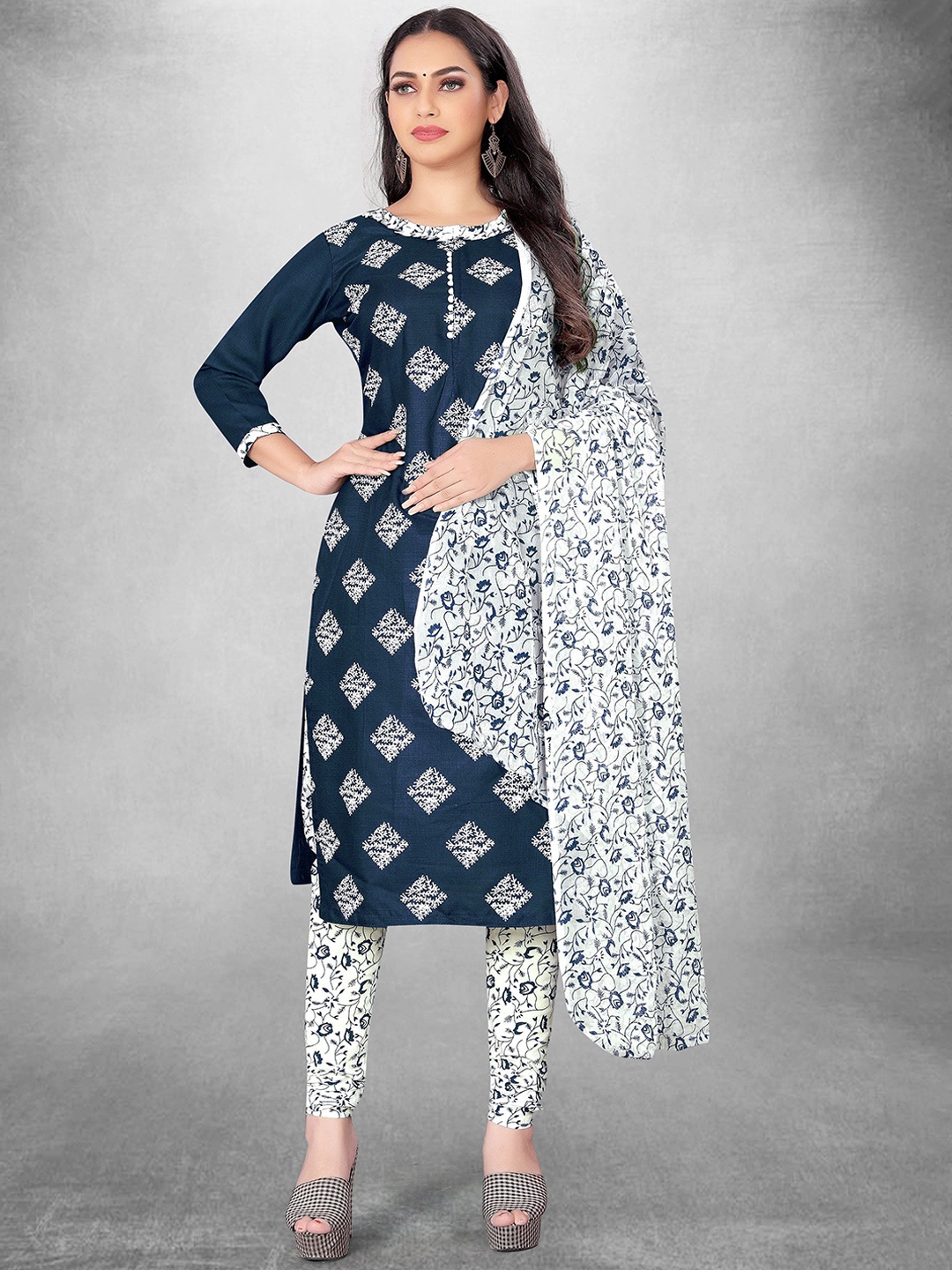 

Maroosh Ethnic Motifs Embroidered Unstitched Dress Material, Blue