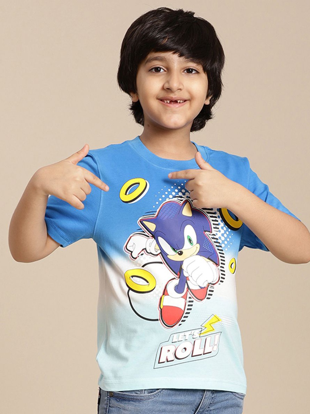 

Kids Ville Boys Sonic Printed Regular Fit Tshirt, Blue