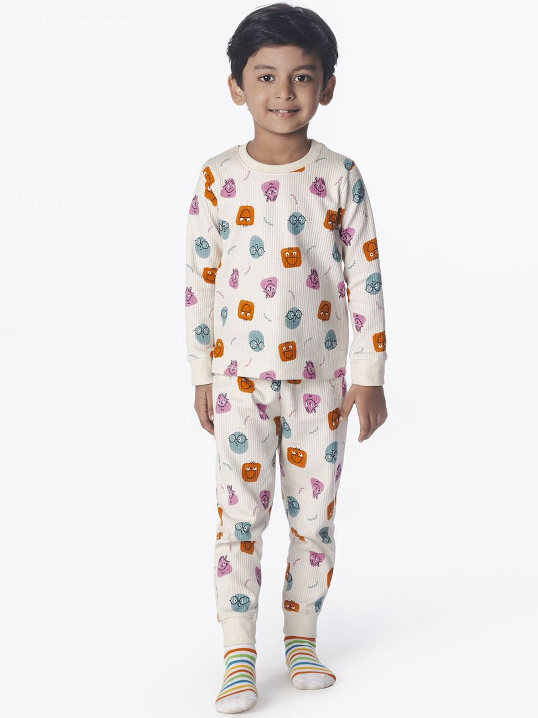 

You Got Plan B Kids Printed Thermal Set, Cream