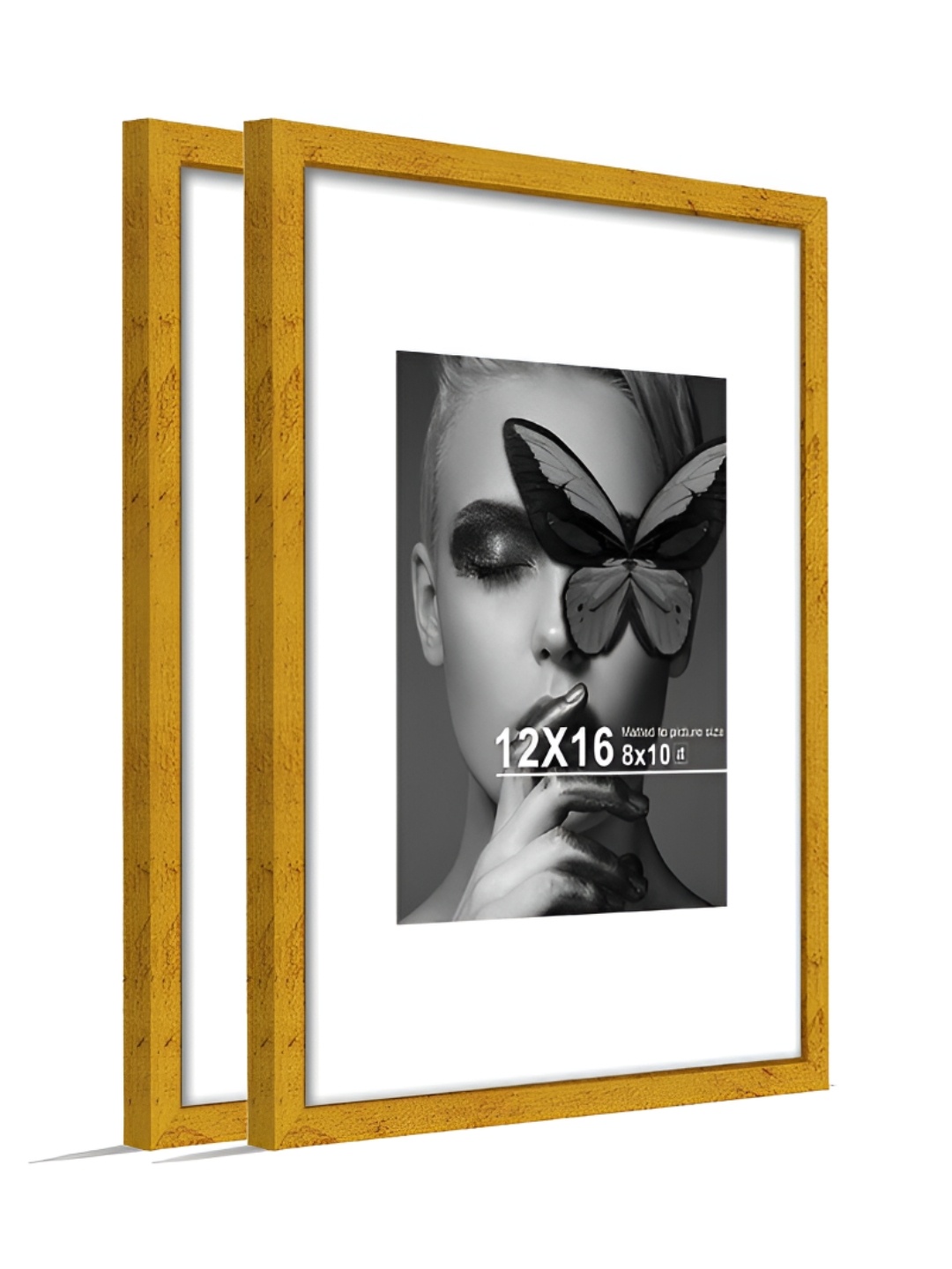 

Art Street Gold-Toned Set of 2 Wood Wall Photo Frames for Certificate & Home Decor