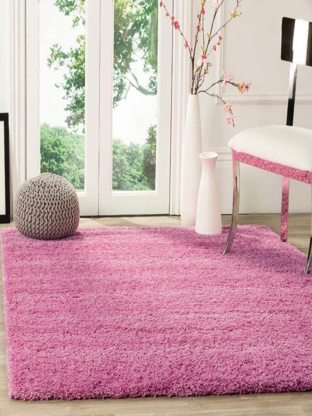 

Banchmark Home Furnishings Pink Woolen Shaggy Carpet