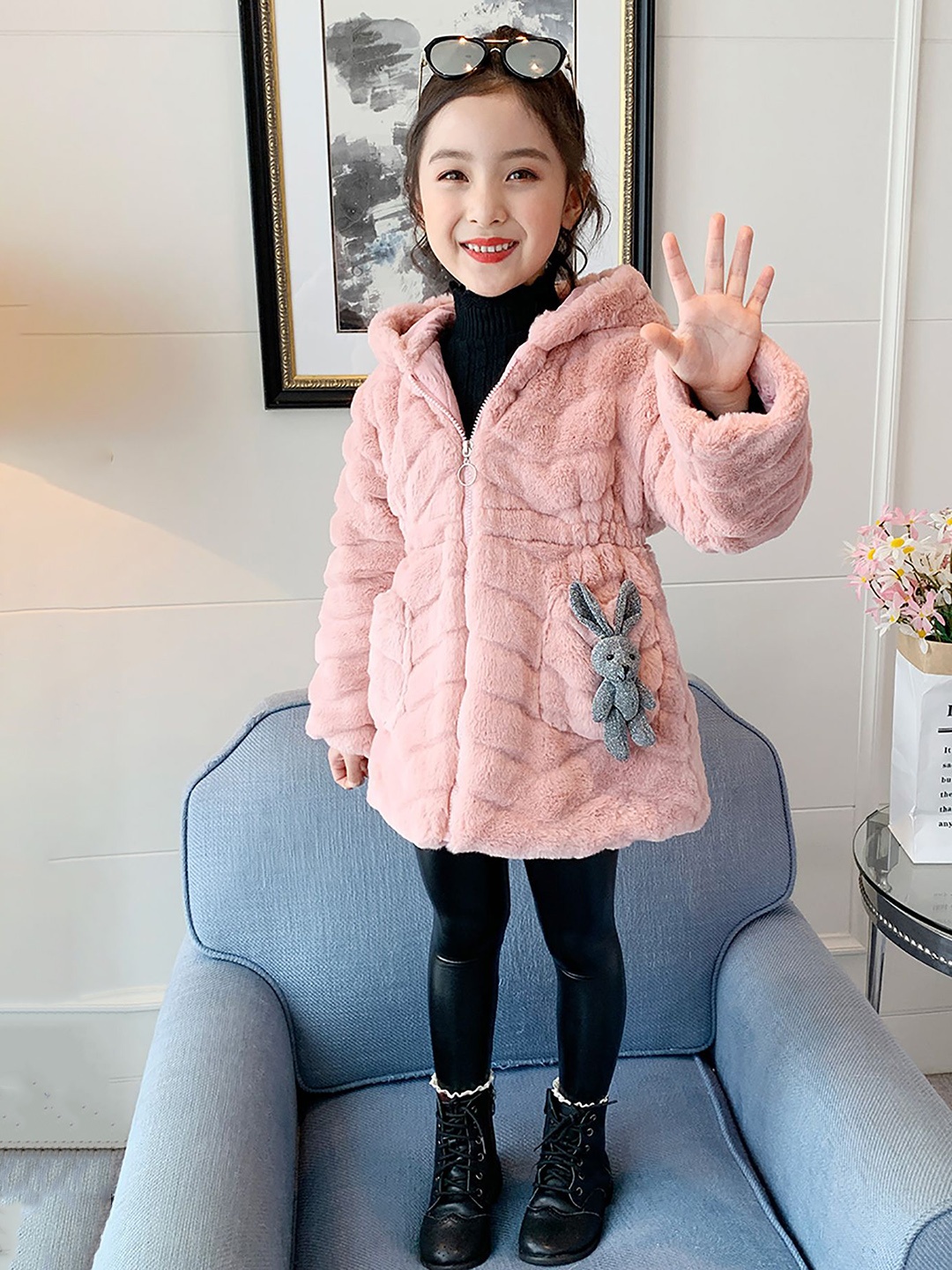 

StyleCast x Revolte Girls Mock Collar Overcoat, Pink