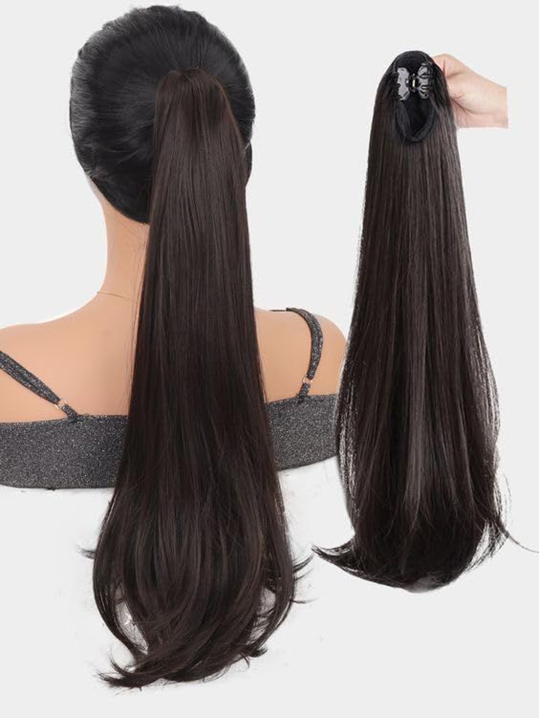 

D-Divine Clip In Straight Ponytail Hair Extension - Brown