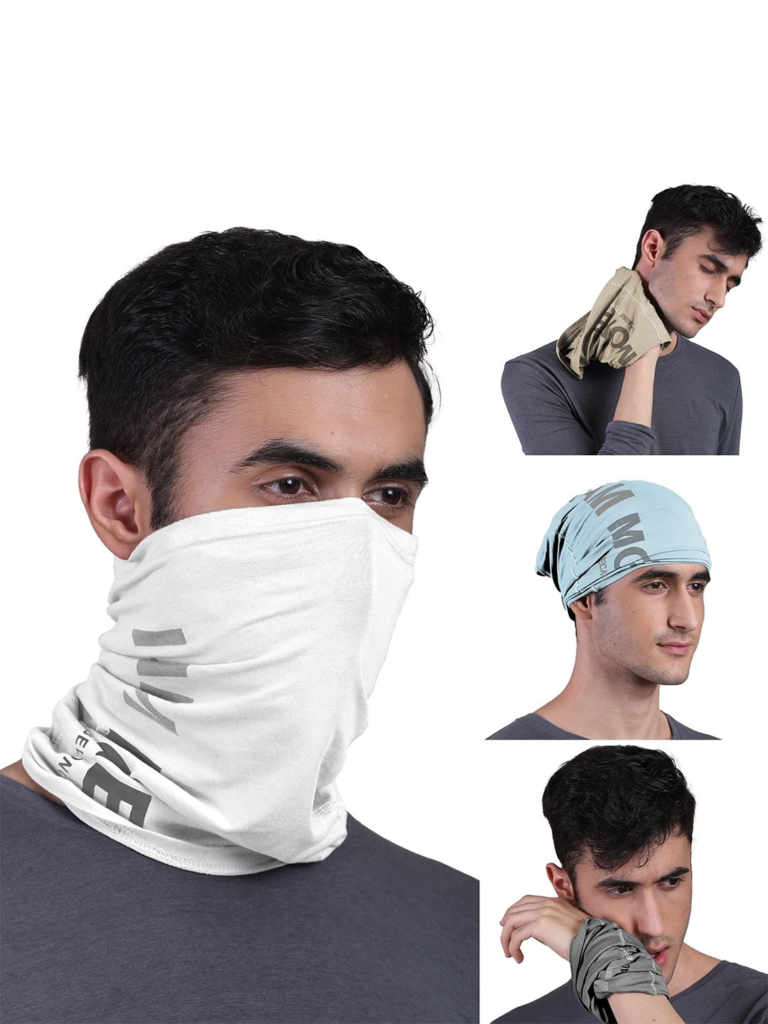 

FREECULTR Unisex Pack of 4 Bandana Headband, White