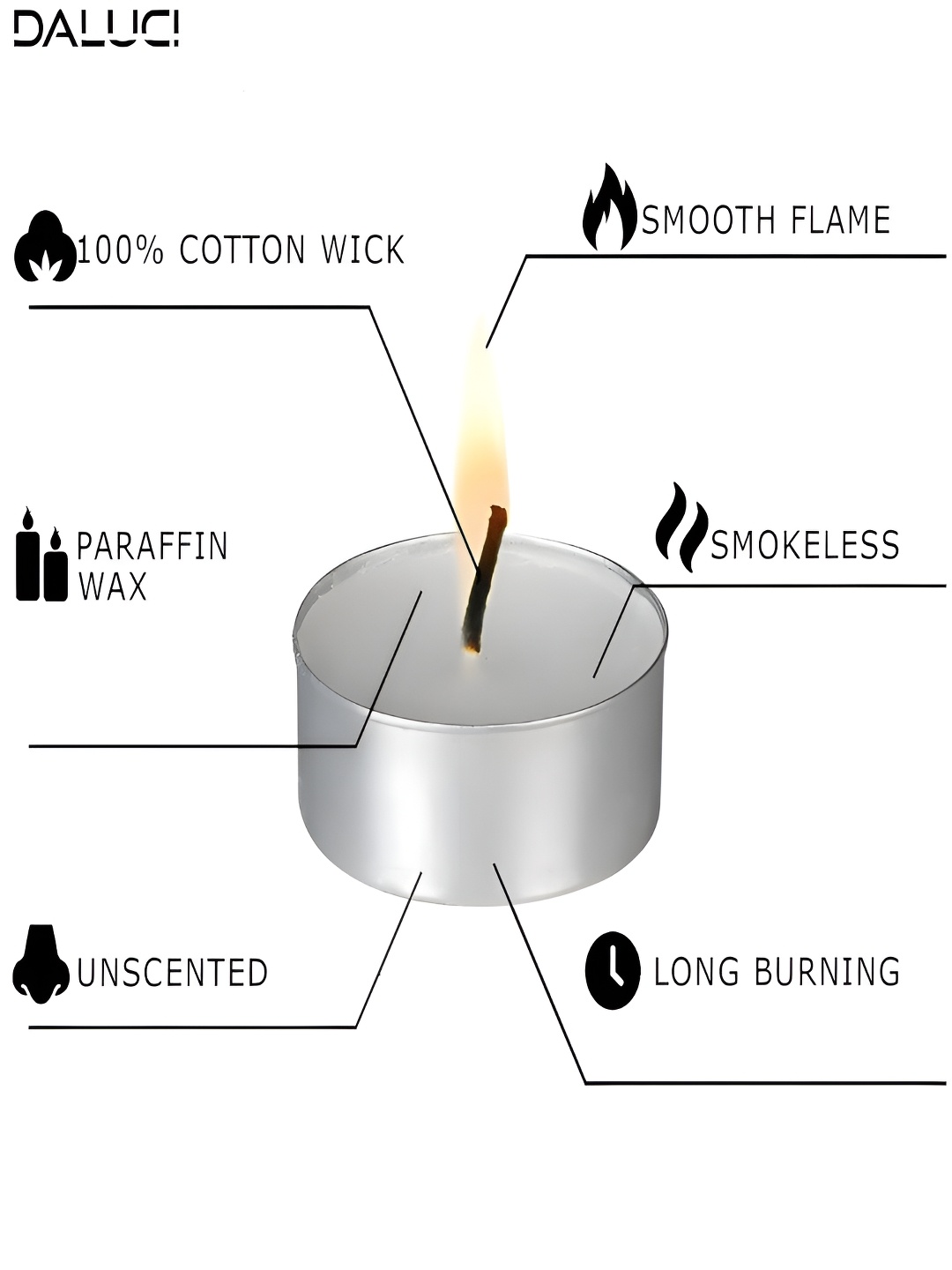 

DALUCI White 100 pieces Tea Light Candle