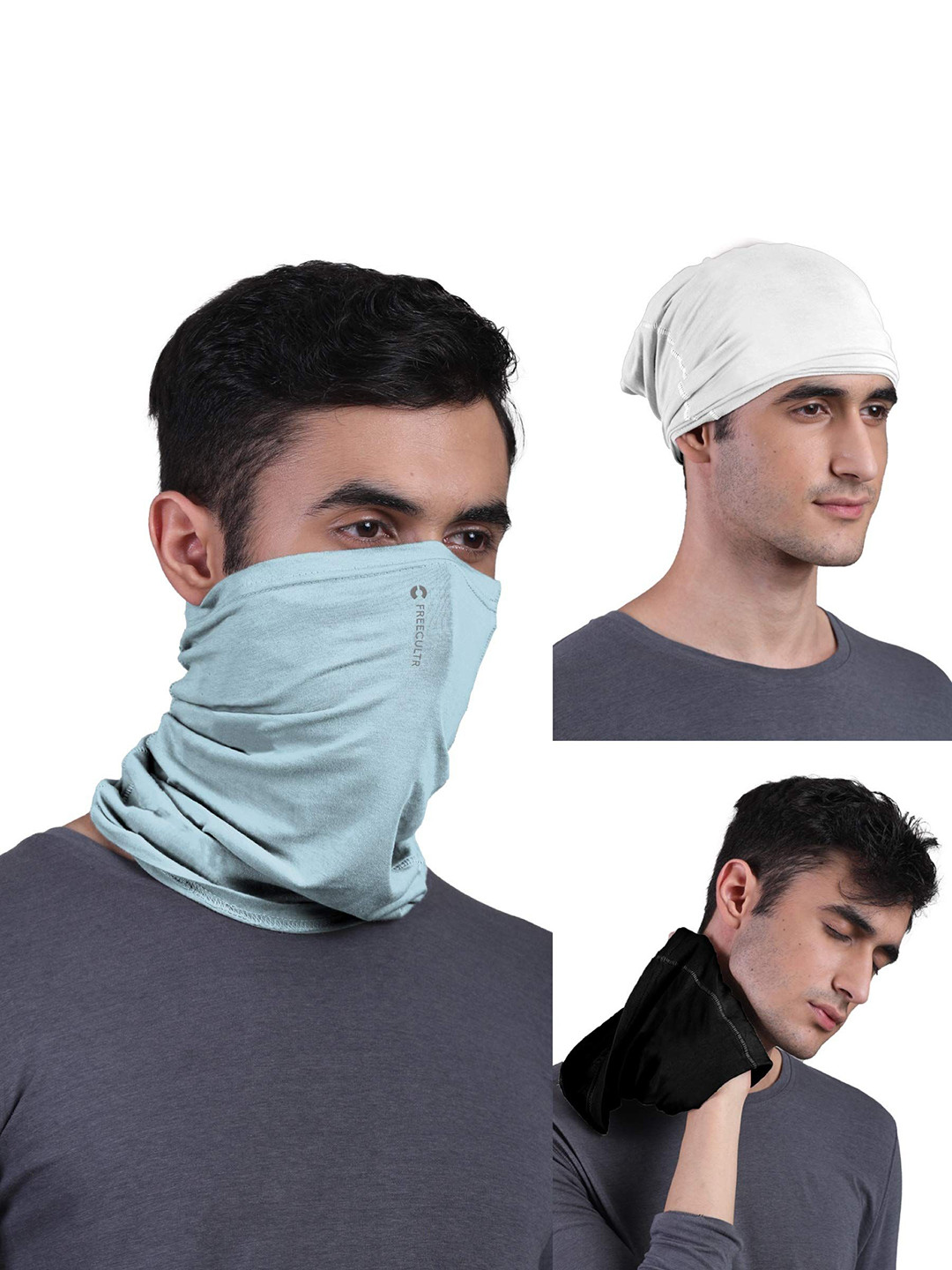 

FREECULTR Adults Pack Of 3 Bandana Headband, Black