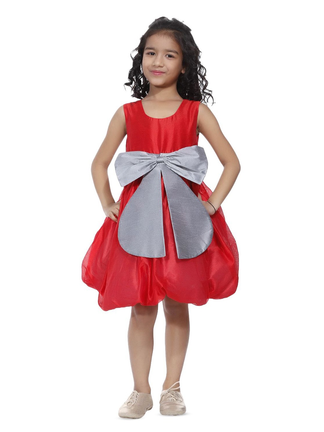 

Wish little Girls Satin A-Line Dress, Red