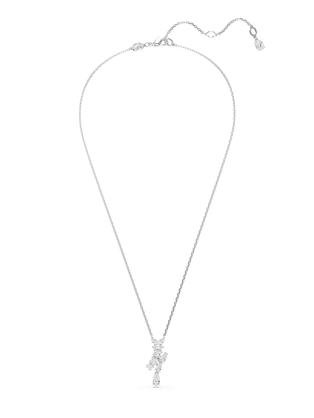 

SWAROVSKI Rhodium Plated Crystals Studded Necklace, Silver