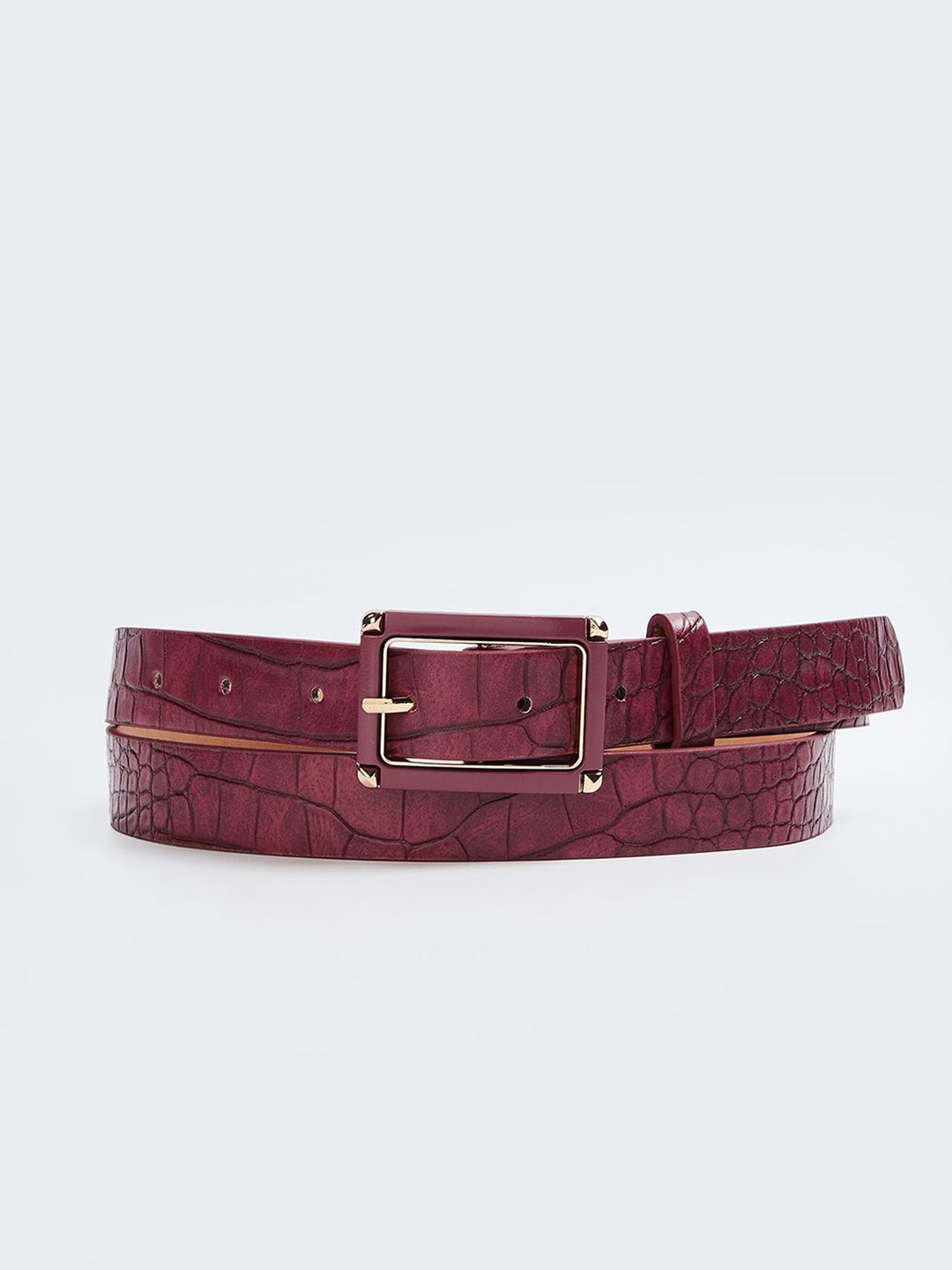 

Ginger by Lifestyle Women Textured PU Belt, Red