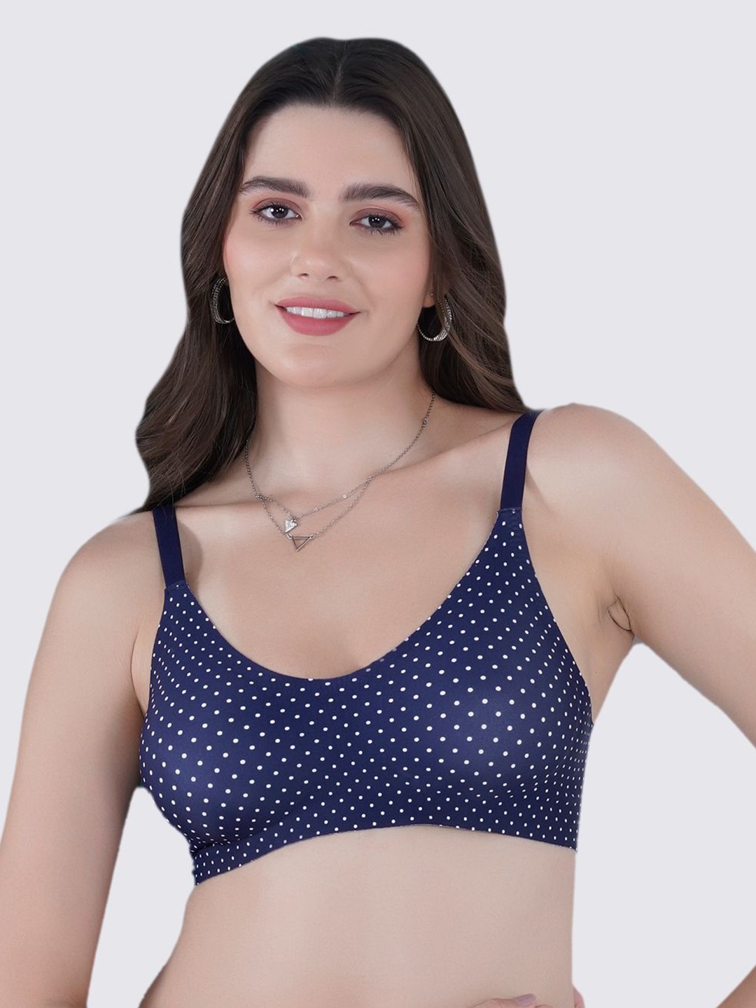 

Tweens Lightly Padded Invisibra Elastic-Free Bottom Band Seamless Bonded Bra, Blue