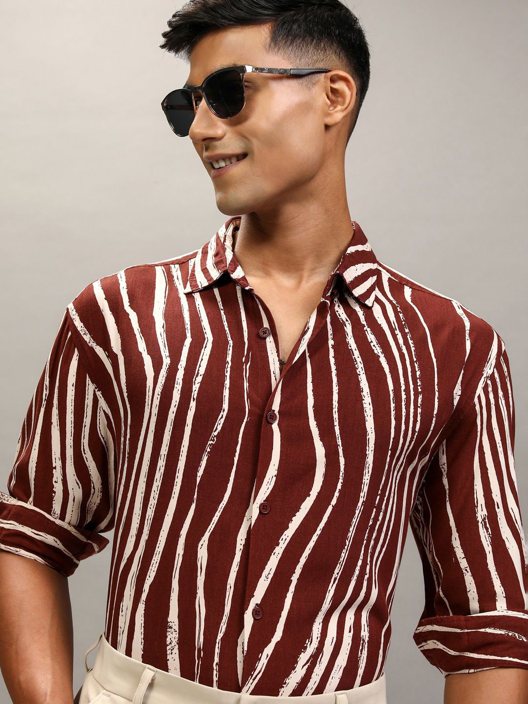 

Highlander Men Printed Relaxed Shirt, Brown