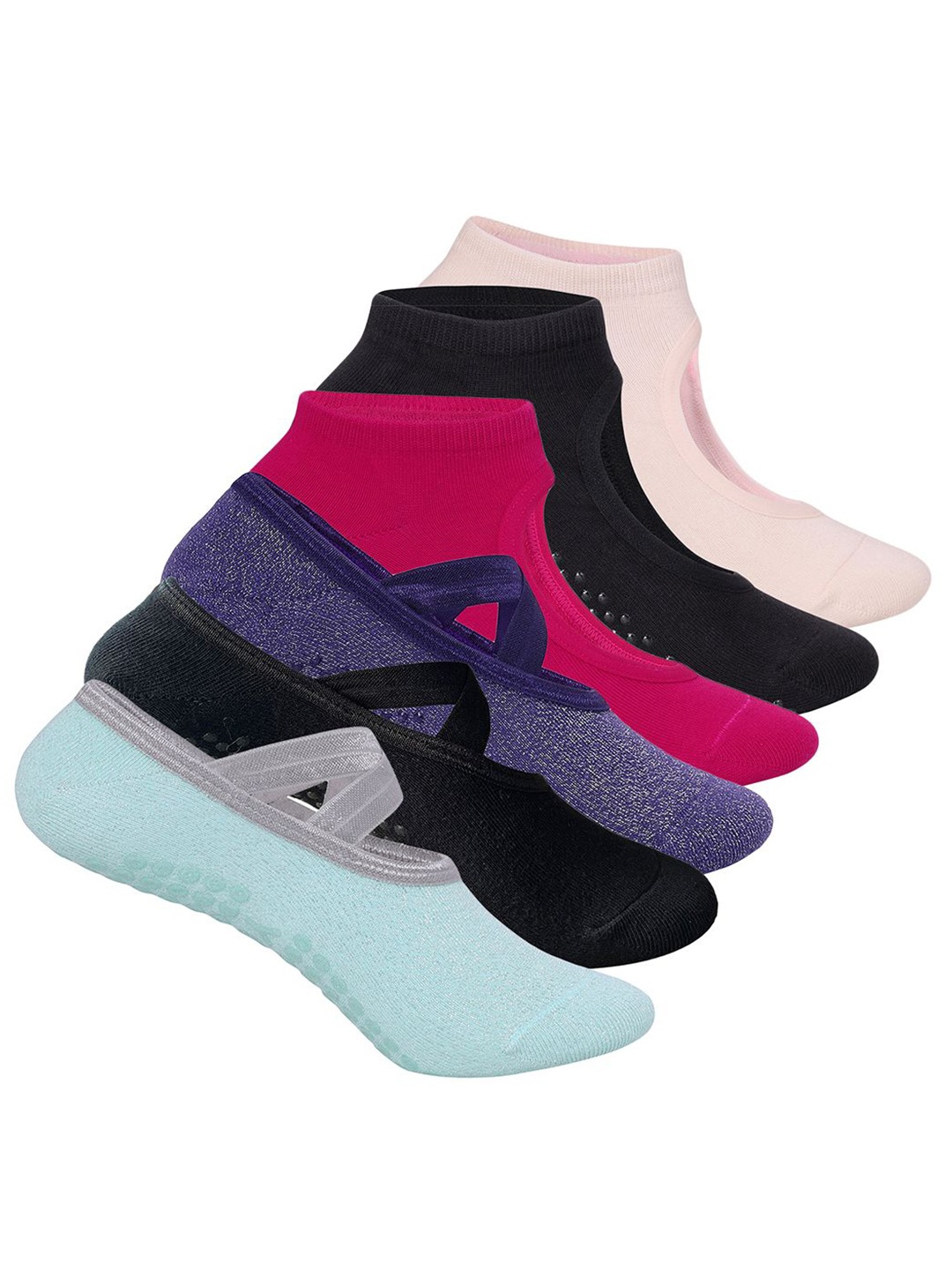 

Mint & Oak Women Pack Of 6 Shoe Liner Socks, Black