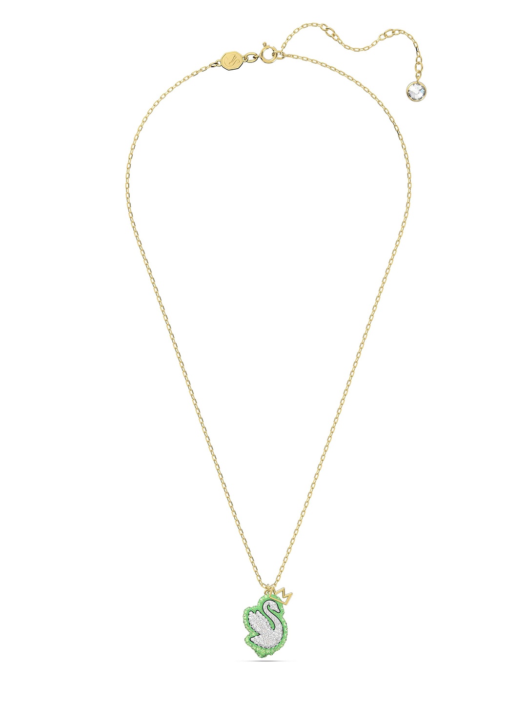 

SWAROVSKI Gold Plated Stone Studded Swan Shaped Pendant With Chain