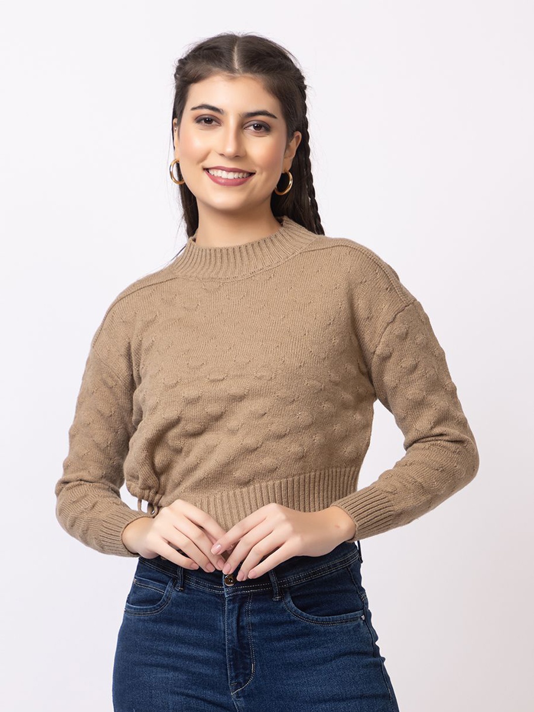 

GFO Women Woollen Pullover, Brown