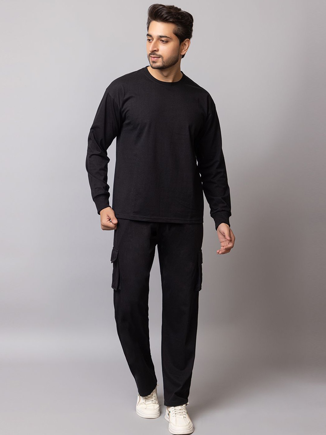 

KEPA Pure Cotton T-Shirt With Trackpant Co-Ords, Black