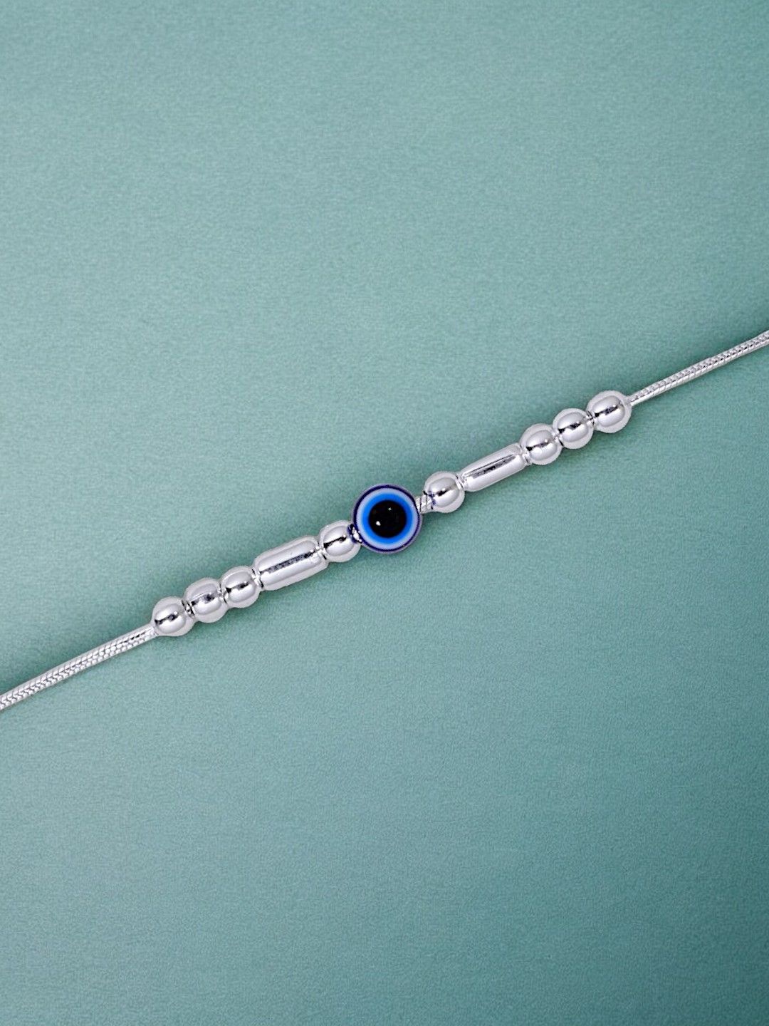 

Taraash 925 Sterling Silver Evil Eye Adjustable Link Bracelet