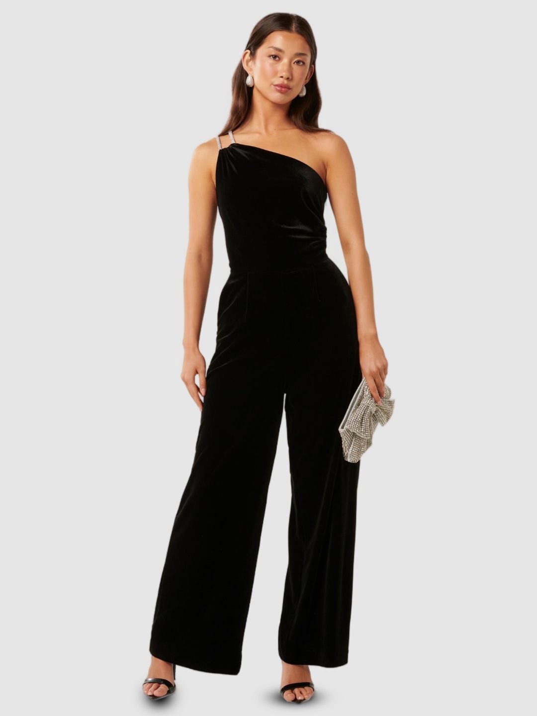 

Forever New One Shoulder Basic Jumpsuit, Black