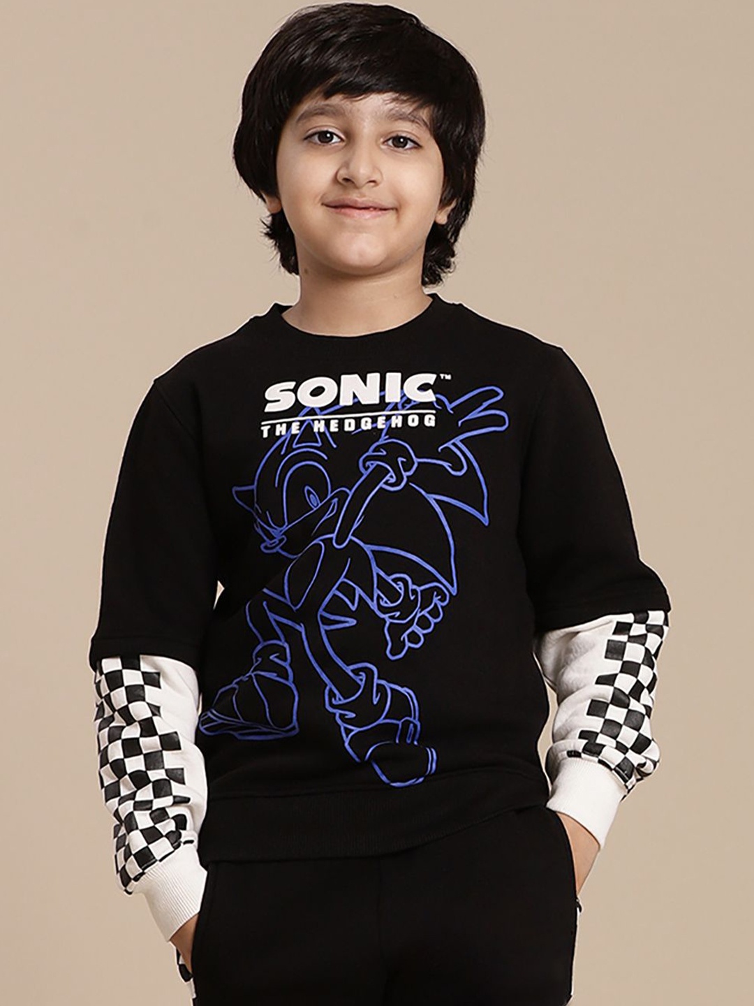 

Kids Ville Sonic Modern Printed Regular Fit Sweatshirt For Boys, Black