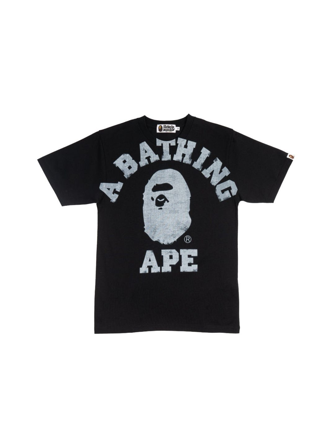 

Bape Men Overprinted College Tee, Black