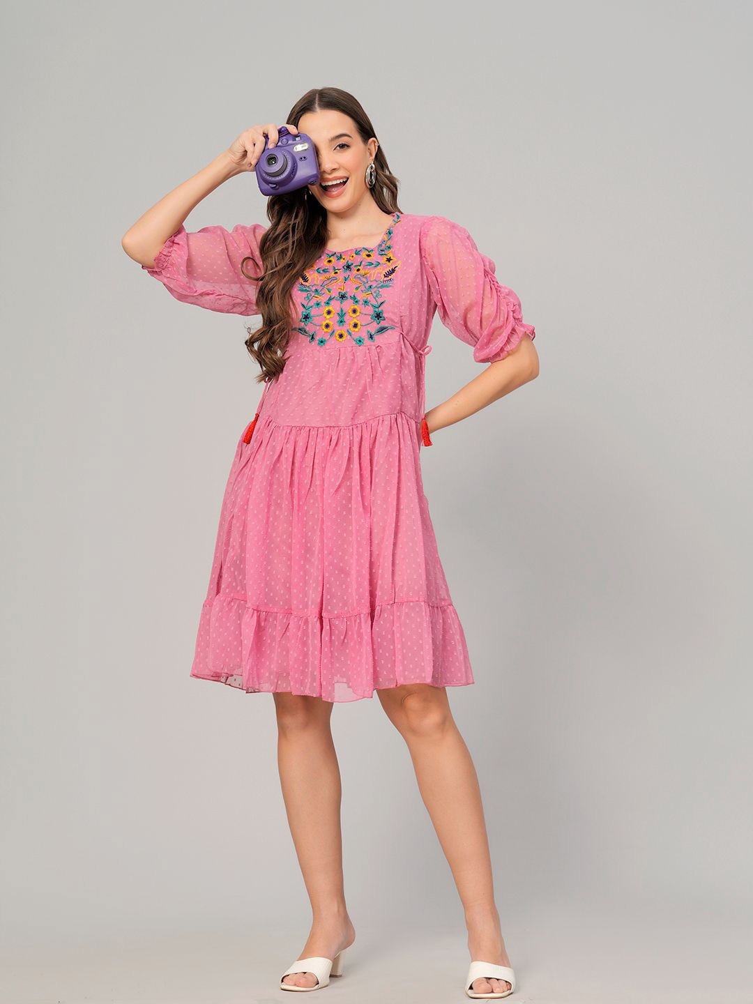 

BAESD Women Fit & Flare Dress, Pink