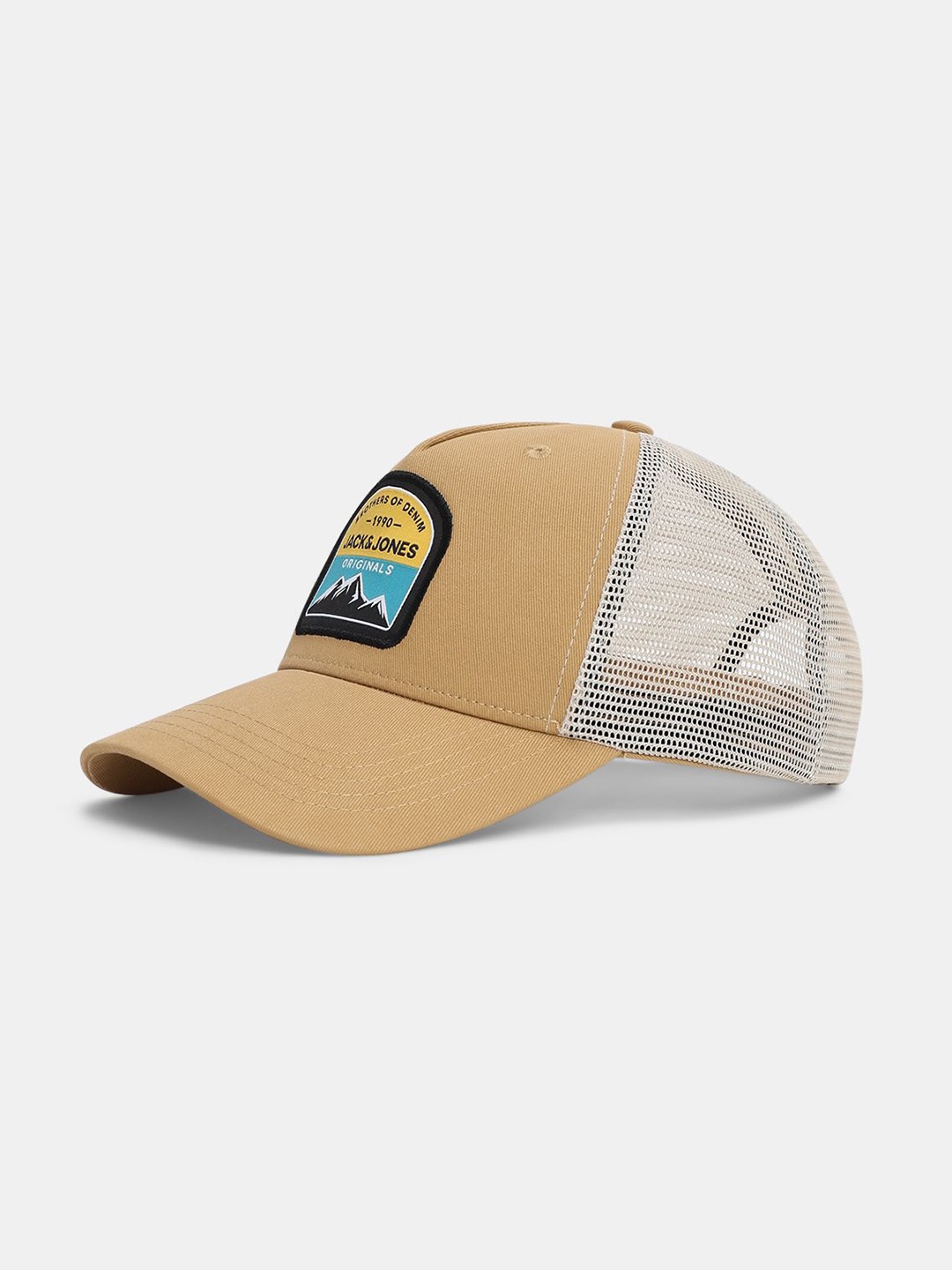 

Jack & Jones Men Cotton Embroidered Baseball Cap, Beige