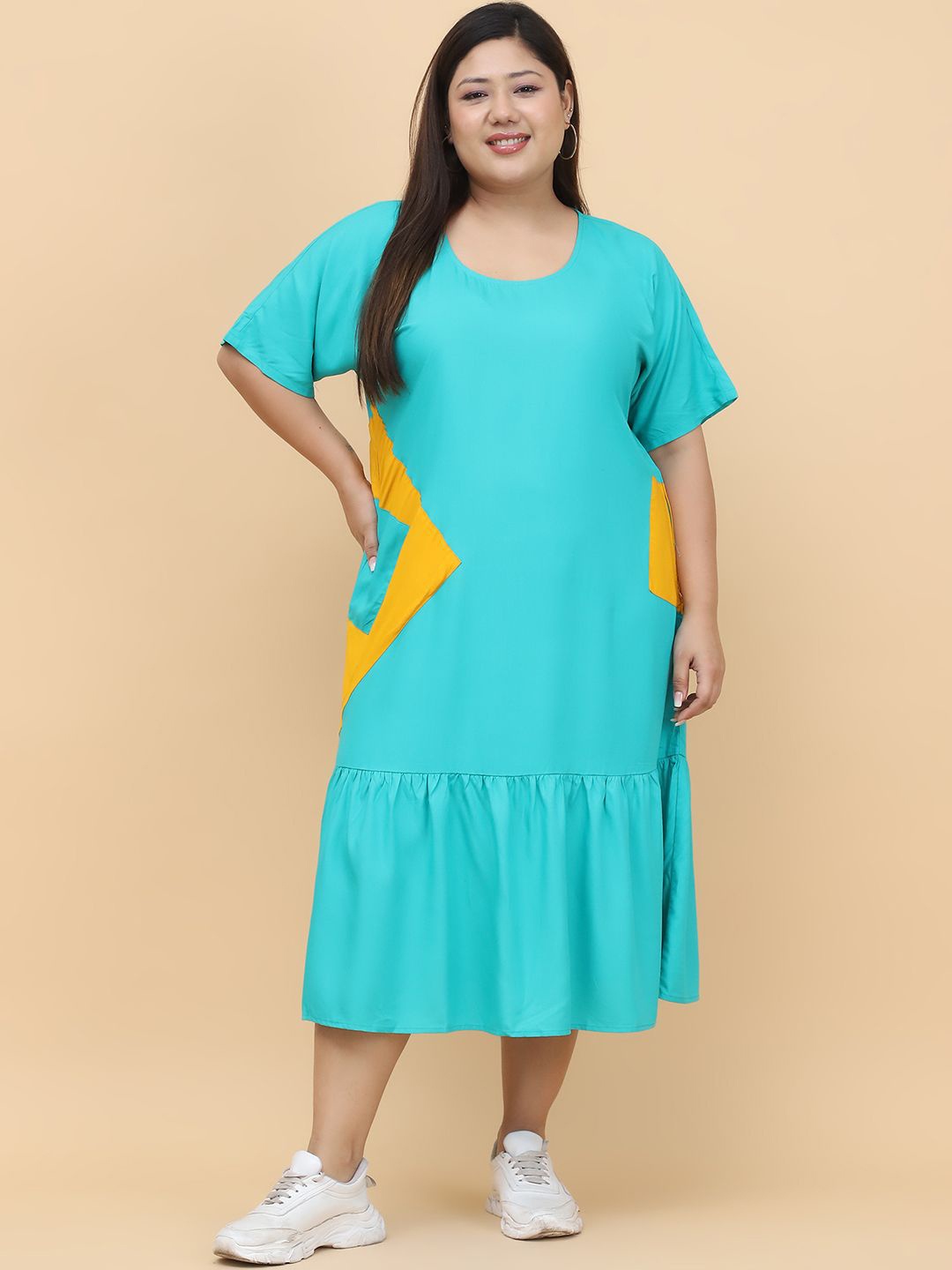 

theRebelinme Women A-Line Midi Dress, Teal