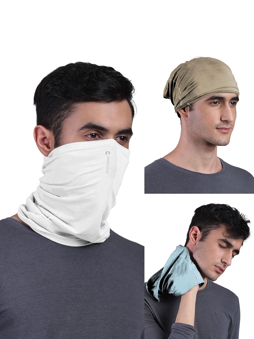 

FREECULTR Unisex Pack of 3 Bandana Headband, Beige