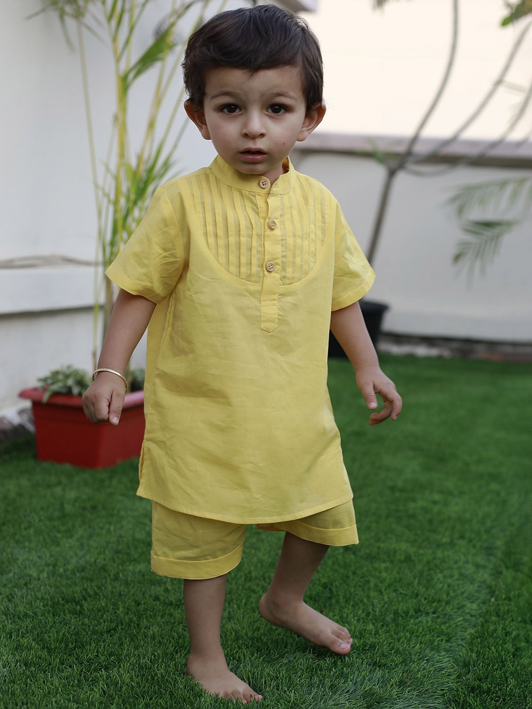 

TJORI Boys Pure Cotton Clothing Set, Yellow