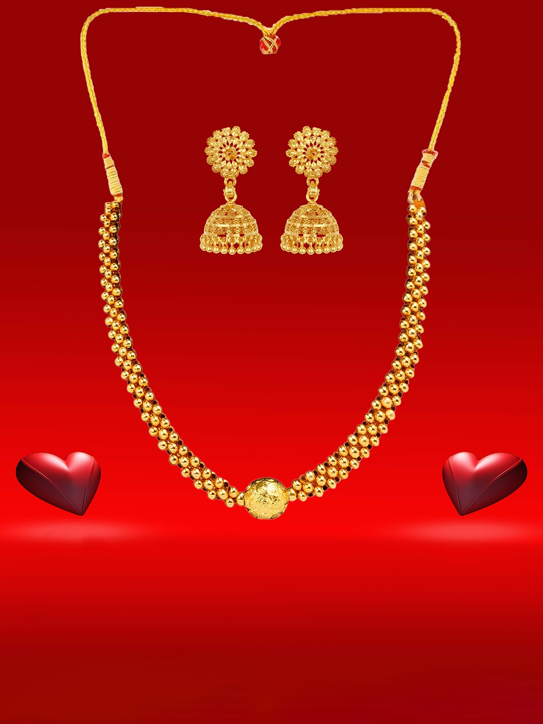 

Heer Collection Gold-Plated Antique Jewellery Set