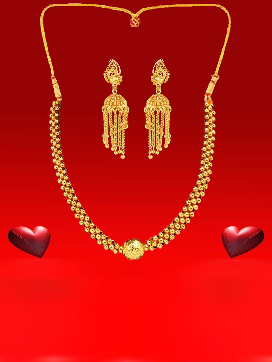 

Heer Collection Gold-Plated Antique Jewellery Set