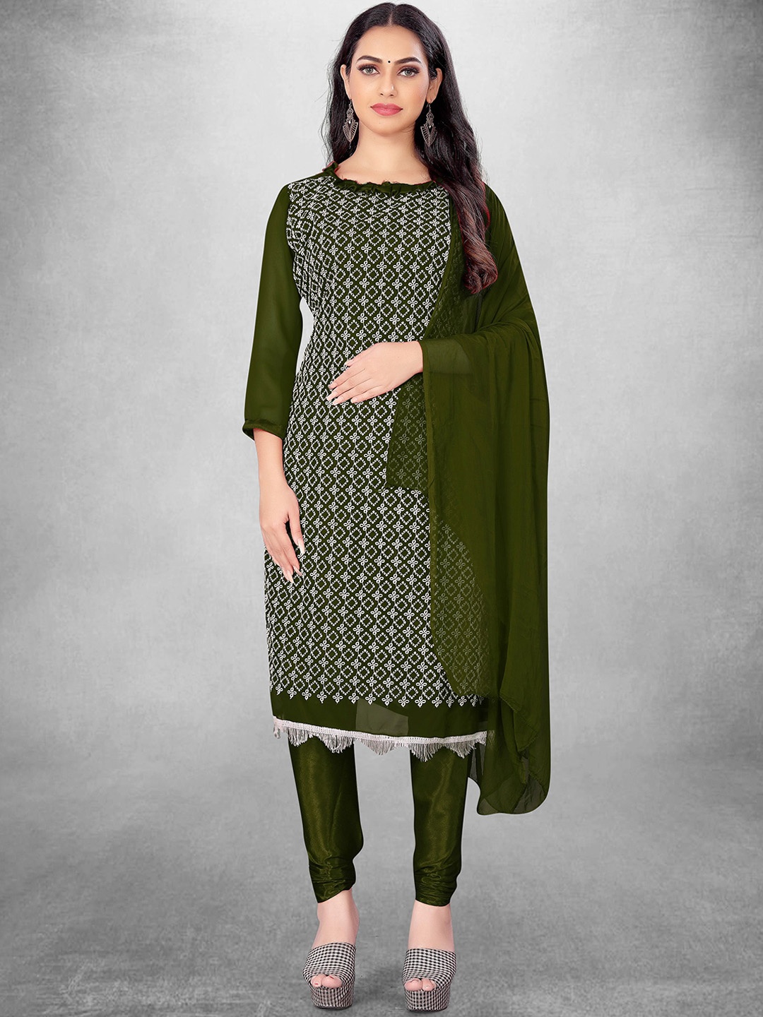 

Maroosh Ethnic Motifs Embroidered Unstitched Dress Material, Green