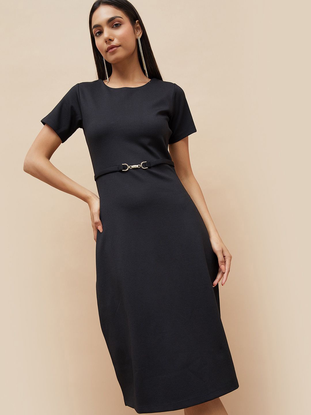 

CODE by Lifestyle Women Round Neck Sheath Dress, Black
