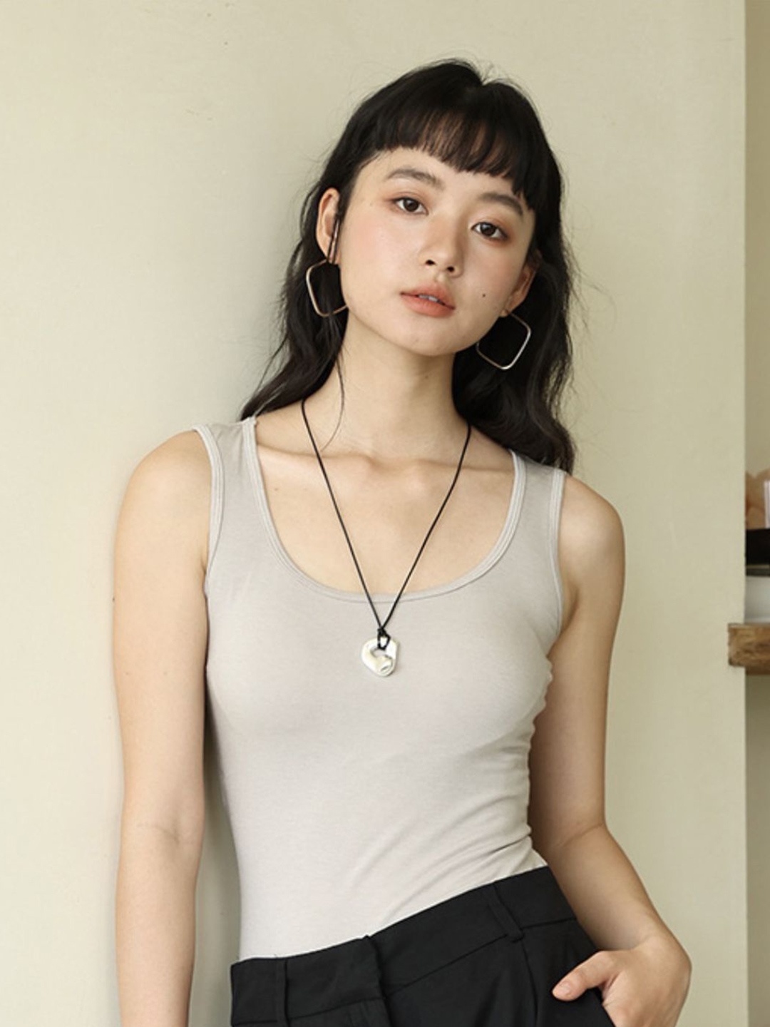 

LULU & SKY Women Slim Fit Sleeveless Tank Top, Grey