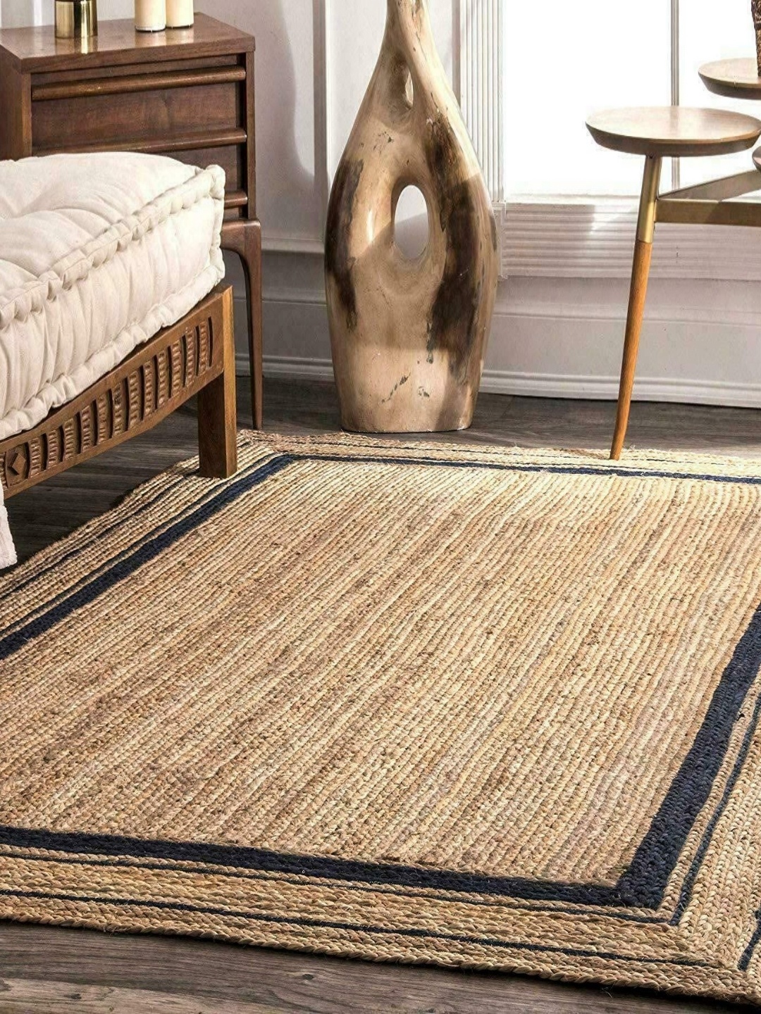 

Banchmark Home Furnishings Beige Traditional Anti-Skid Woollen Carpet