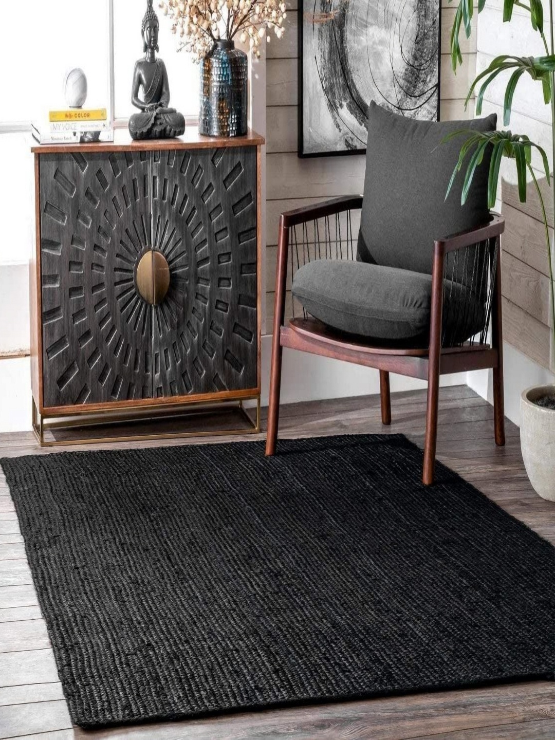 

Banchmark Home Furnishings Black Traditional Hand-Tufted Other Carpet