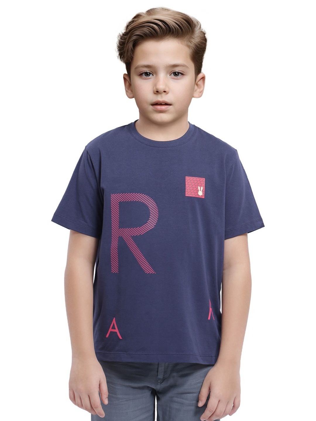 

Rare Ones Boys Transfer Placement Print T-Shirt, Navy blue