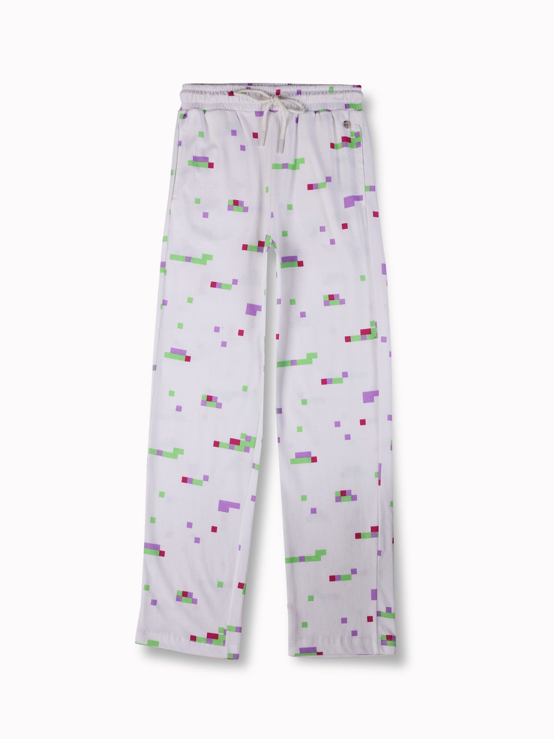 

Gini and Jony Girls Printed Mid Rise Track Pants, White