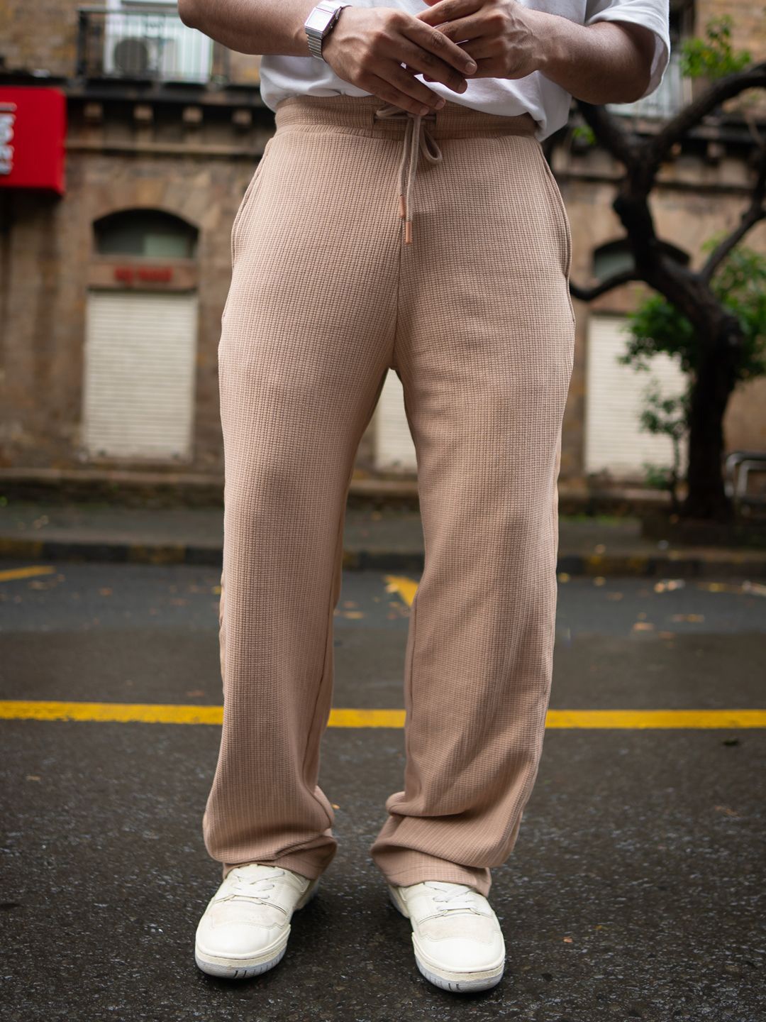 

Powerlook Men Cotton Baggy Fit Track Pant, Beige