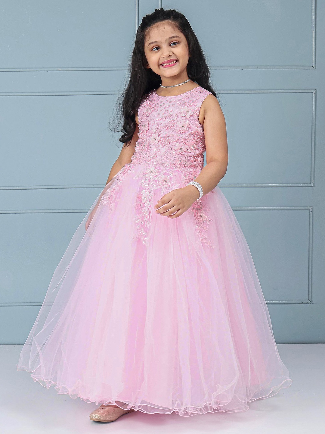

Mark and Mia Girls Round Neck Maxi Dress, Pink