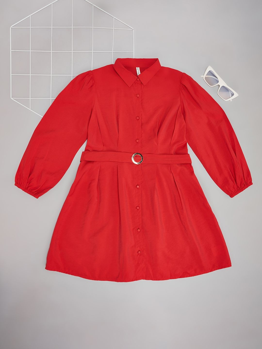 

Pantaloons Junior Girls Shirt Dress, Red