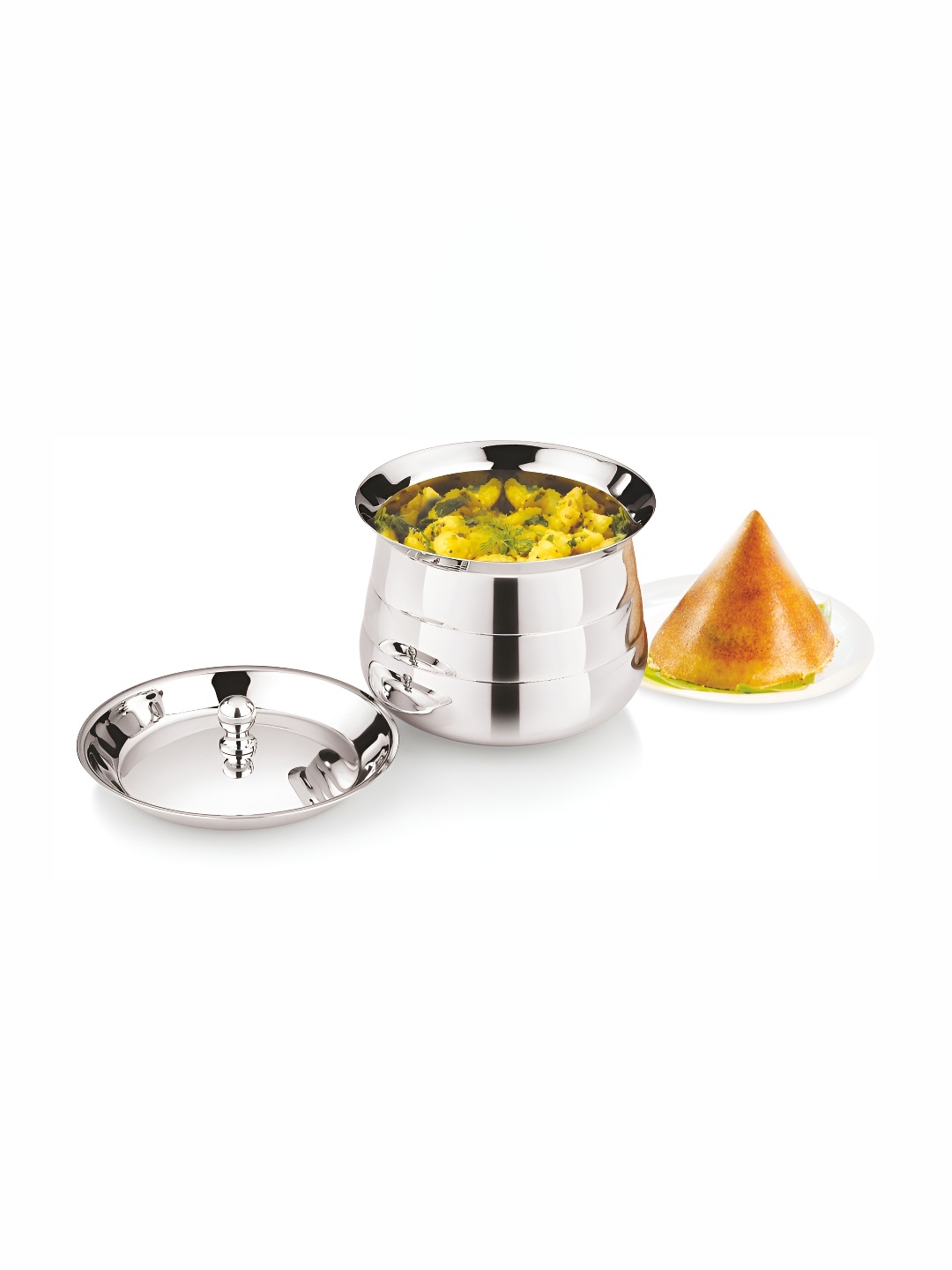 

MUKTI Mudhiras Ringo Dishwasher Safe Stainless Steel Cooking Pot- 850 ml, Silver